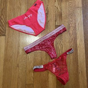 victoria secret rhinestone brazilian Bling Xtra Spicy Glitter Heart panties M